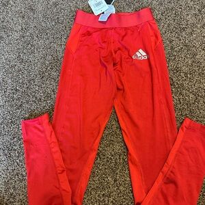 adidas Red women’s (Unisex) Performance Leggings with Logo